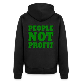 People not profit - Veste à capuche bio Premium Unisexe - noir - Dos - Nico (187cm)