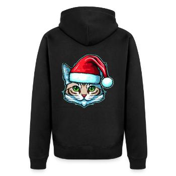 Lovely Winter kitten digital illustration for all - Unisex Premium Organic Zip Hoodie - black - Back - Nico (187cm)