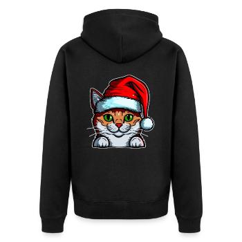 Stunning Advent cat drawing for all kitten fans - Unisex Premium Organic Zip Hoodie - black - Back - Nico (187cm)