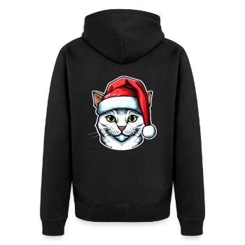 Dessin parfait de chat de Noël pour tous les chatons - Veste à capuche bio Premium Unisexe - noir - Dos - Nico (187cm)
