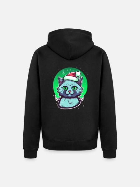 Fantastisk killing iført julemandshue - Premium økologisk unisex-hættejakke - sort