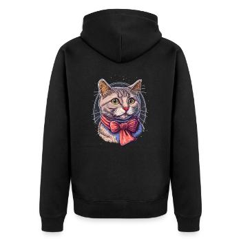 Belle illustration numérique de chat de l’Avent, le - Veste à capuche bio Premium Unisexe - noir - Dos - Nico (187cm)