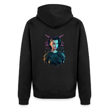 Wunderschöne Punk-Frauen für Gaming-Liebhaber - Unisex Premium Bio Zip Hoodie - Schwarz - Hinten - Nico (187cm)