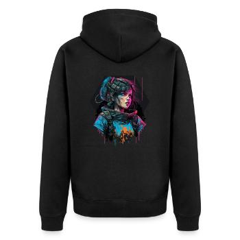 Stunning digital illustration of a Stunning Girl - Unisex Premium Organic Zip Hoodie - black - Back - Nico (187cm)