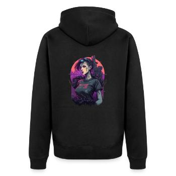 Stunning punk Girl for Science Fiction Lovers - Unisex Premium Organic Zip Hoodie - black - Back - Nico (187cm)
