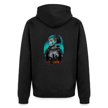 Gorgeous futuristic Girl for Science Fiction Fans - Unisex Premium Organic Zip Hoodie - black - Back - Nico (187cm)