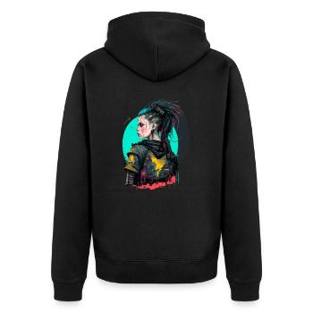 Merveilleuse illustration d’une belle fille - Veste à capuche bio Premium Unisexe - noir - Dos - Nico (187cm)