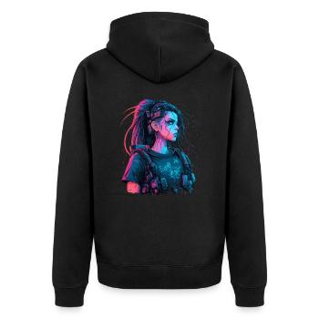 Gorgeous Girl For Fiction Lovers - Unisex Premium Organic Zip Hoodie - black - Back - Nico (187cm)