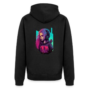 Amazing Design Of A Stunning Women - Unisex Premium Organic Zip Hoodie - black - Back - Nico (187cm)