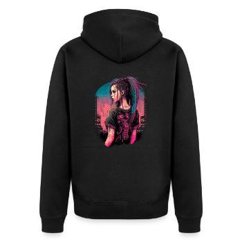 Breathtaking Futuristic Girl the perfect birthday - Unisex Premium Organic Zip Hoodie - black - Back - Nico (187cm)