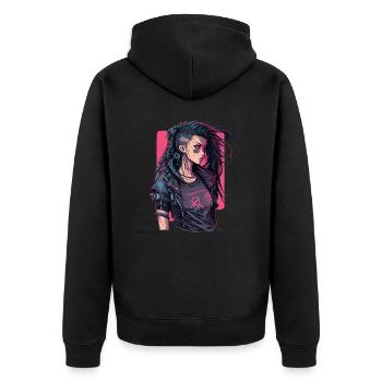 Science Fiction Girl das hervorragende Geschenk für - Unisex Premium Bio Zip Hoodie - Schwarz - Hinten - Nico (187cm)