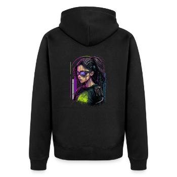 Fearsome Punk Lady the simple birthday gift for - Unisex Premium Organic Zip Hoodie - black - Back - Nico (187cm)