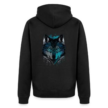 A Wolf Drawing as the Fabulous Christmas Present - Unisex Premium Organic Zip Hoodie - black - Back - Nico (187cm)