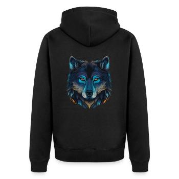 Une œuvre d’art de loup pour tous les passionnés d’animaux - Veste à capuche bio Premium Unisexe - noir - Dos - Nico (187cm)
