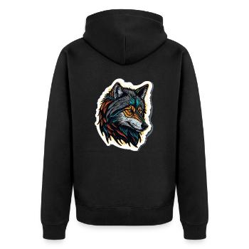 Digital Painting of a Wolf Head - Unisex Premium Organic Zip Hoodie - black - Back - Nico (187cm)