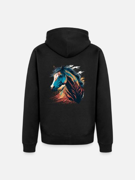 Stutengesicht - Unisex Premium Bio Zip Hoodie - Schwarz