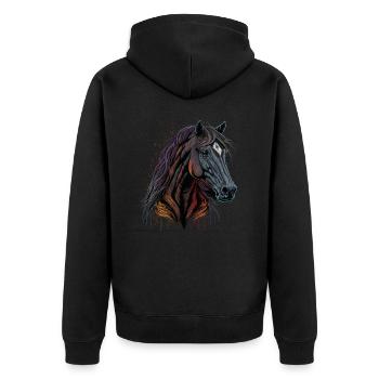 Conception de cavaliers - Veste à capuche bio Premium Unisexe - noir - Dos - Nico (187cm)