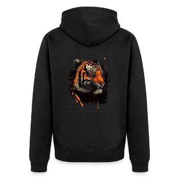 Tête de tigre - Veste à capuche bio Premium Unisexe - noir - Dos - Nico (187cm)