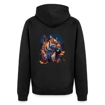 Tigre - Veste à capuche bio Premium Unisexe - noir - Dos - Nico (187cm)