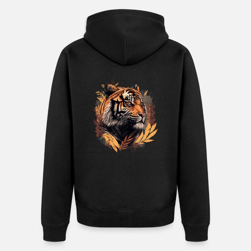 Tigre de l’Inde - Veste à capuche bio Premium Unisexe - noir
