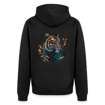 Conception du tigre - Veste à capuche bio Premium Unisexe - noir - Dos - Nico (187cm)