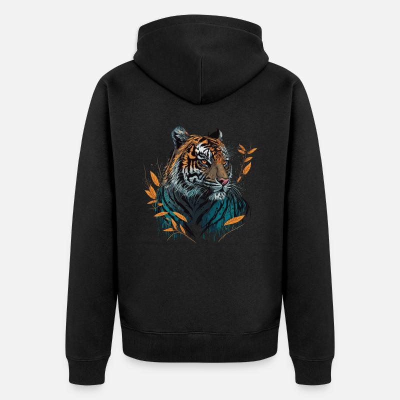 Conception du tigre - Veste à capuche bio Premium Unisexe - noir