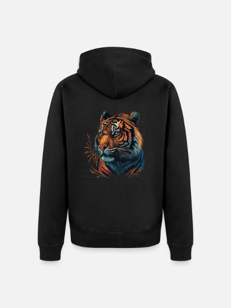 Artwork of a Tiger - Unisex Premium Organic Zip Hoodie - black