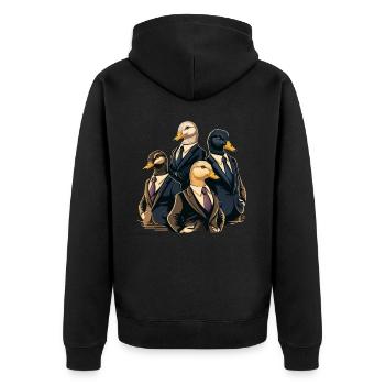 Group of Business Ducks - Unisex Premium Organic Zip Hoodie - black - Back - Nico (187cm)