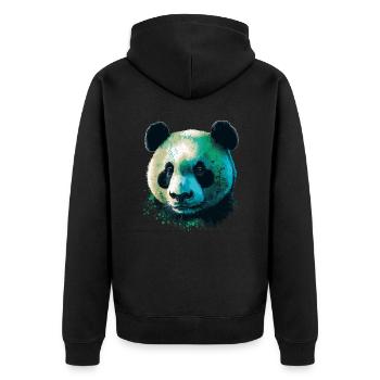 Panda vert - Veste à capuche bio Premium Unisexe - noir - Dos - Nico (187cm)