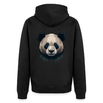 Panda très sérieux - Veste à capuche bio Premium Unisexe - noir - Dos - Nico (187cm)