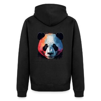 Drapeau de la France Panda - Veste à capuche bio Premium Unisexe - noir - Dos - Nico (187cm)