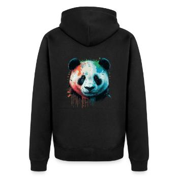 Panda Gift For Girls - Unisex Premium Organic Zip Hoodie - black - Back - Nico (187cm)