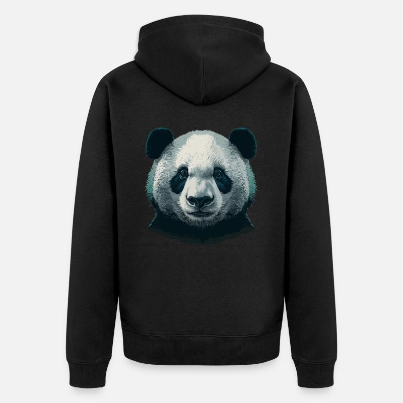 Panda étrange - Veste à capuche bio Premium Unisexe - noir