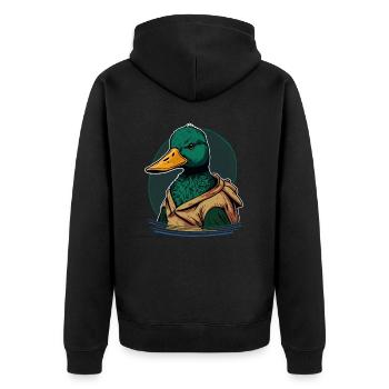 Drôle de canard - Veste à capuche bio Premium Unisexe - noir - Dos - Nico (187cm)