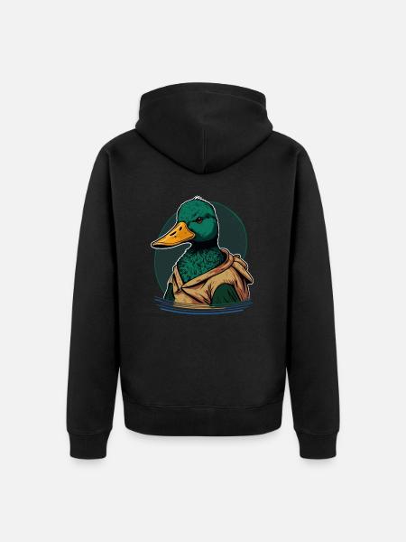 Funny Duck - Unisex Premium Organic Zip Hoodie - black