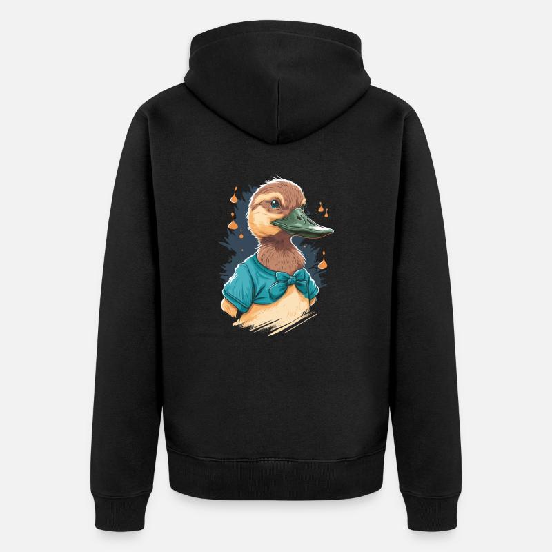 Canard avec crop top - Veste à capuche bio Premium Unisexe - noir