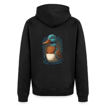 Tête de canard - Veste à capuche bio Premium Unisexe - noir - Dos - Nico (187cm)