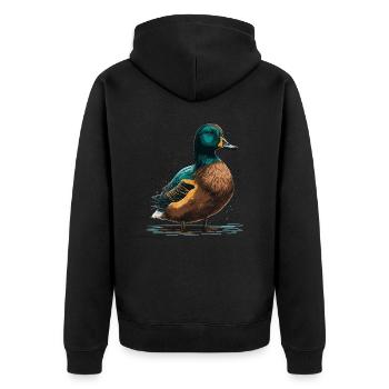 Propriétaire de canard - Veste à capuche bio Premium Unisexe - noir - Dos - Nico (187cm)