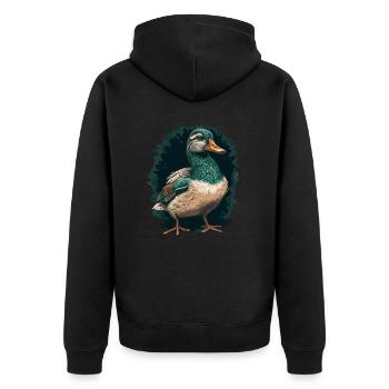 Chasseur de canard - Canard - Veste à capuche bio Premium Unisexe - noir - Dos - Nico (187cm)