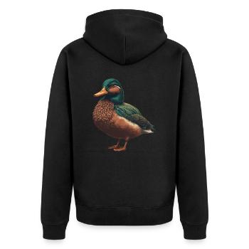 Canard détaillé - Veste à capuche bio Premium Unisexe - noir - Dos - Nico (187cm)