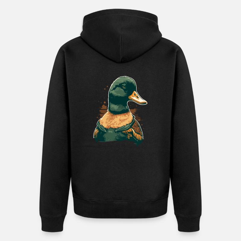 Canard de dessin animé - Veste à capuche bio Premium Unisexe - noir