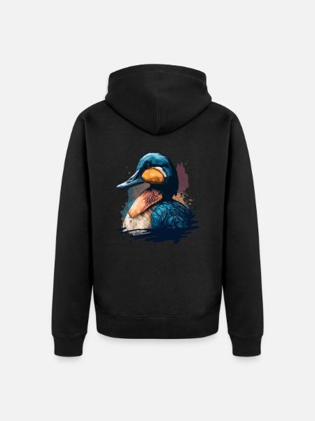 Duck Painting - Unisex Premium Organic Zip Hoodie - black