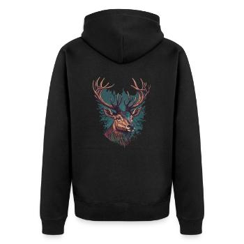 Karibu - Unisex Premium Bio Zip Hoodie - Schwarz - Hinten - Nico (187cm)