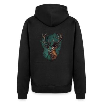 Drôle de cerf - Veste à capuche bio Premium Unisexe - noir - Dos - Nico (187cm)