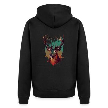 Lustig Lieber Kopf - Unisex Premium Bio Zip Hoodie - Schwarz - Hinten - Nico (187cm)
