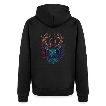Cerf - Veste à capuche bio Premium Unisexe - noir - Dos - Nico (187cm)