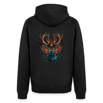 Chasse au cerf - Veste à capuche bio Premium Unisexe - noir - Dos - Nico (187cm)