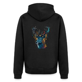 Buck Liebhaber - Unisex Premium Bio Zip Hoodie - Schwarz - Hinten - Nico (187cm)
