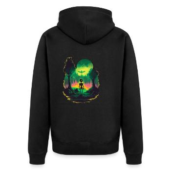 Cadeaux - Veste à capuche bio Premium Unisexe - noir - Dos - Nico (187cm)