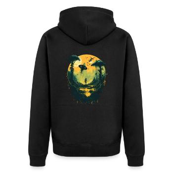 Hors de ce monde - Veste à capuche bio Premium Unisexe - noir - Dos - Nico (187cm)